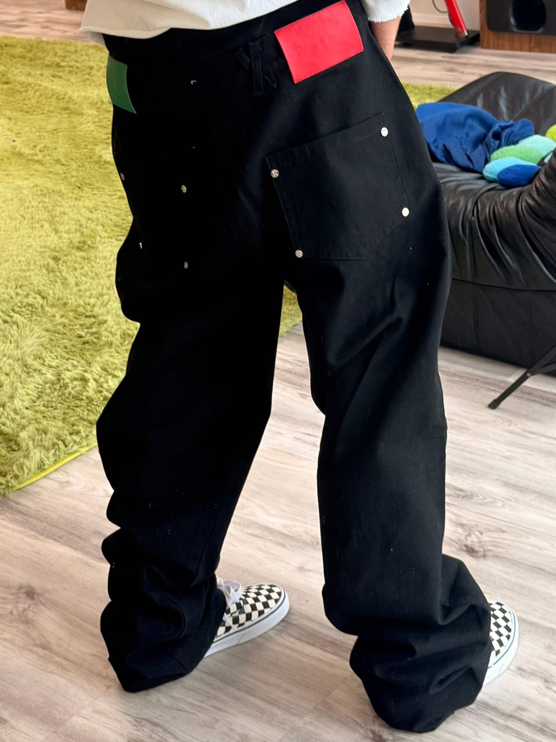 “BLACK” DOUBLE KNEE CARPENTER PANTS
