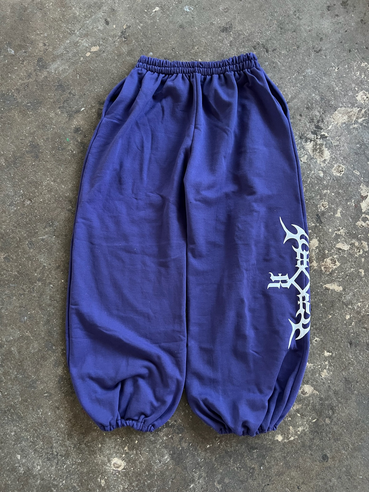 purp & white baggy sweats